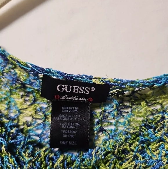 Guess Poncho Women One Size Multi-colored Knit Cover Up - Picture 2 of 4